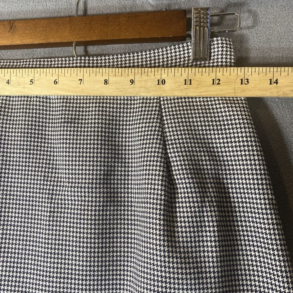 Vintage‎ Black Mini Houndstooth Check Pencil Skirt Small USA Office Siren Preppy - Picture 3 of 9